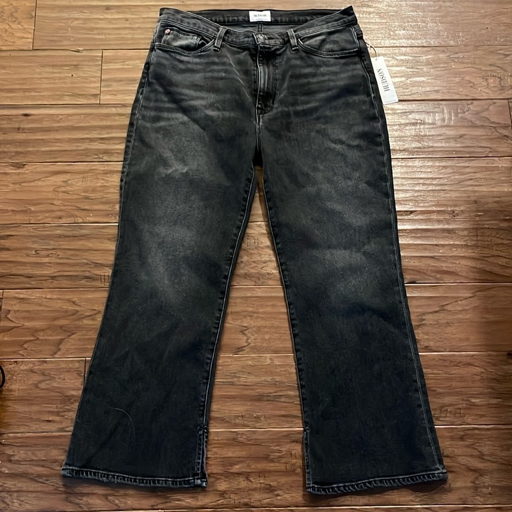 Hudson Blair High Rise Bootcut Crop Black Jeans Size 32